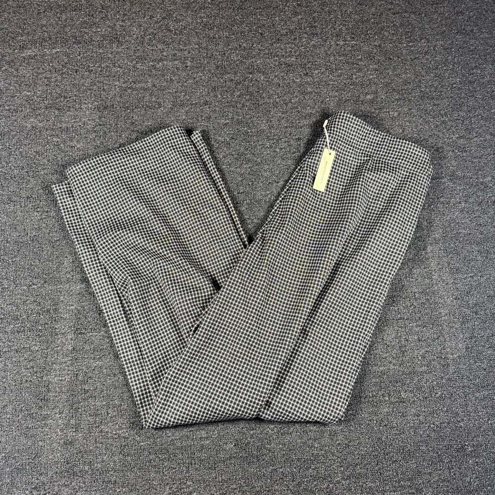 Max Studio Houndstooth Flare Pants Size XL Black White Trouser